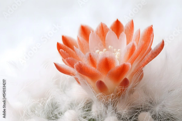 Fototapeta Closeup shot of red cactus flower