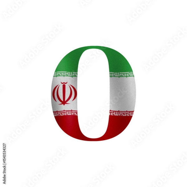 Fototapeta Iranian Flag Number Zero A Unique Design Concept