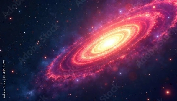 Obraz Mysterious cosmic rays emanating from a distant galaxy, a swirling nebula hinting at unseen signals, deep space exploration , cosmic background radiation, stars