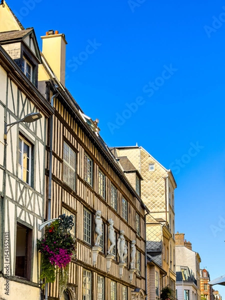 Fototapeta Step Back in Time: Captivating Street Views in Rouen’s Old Village