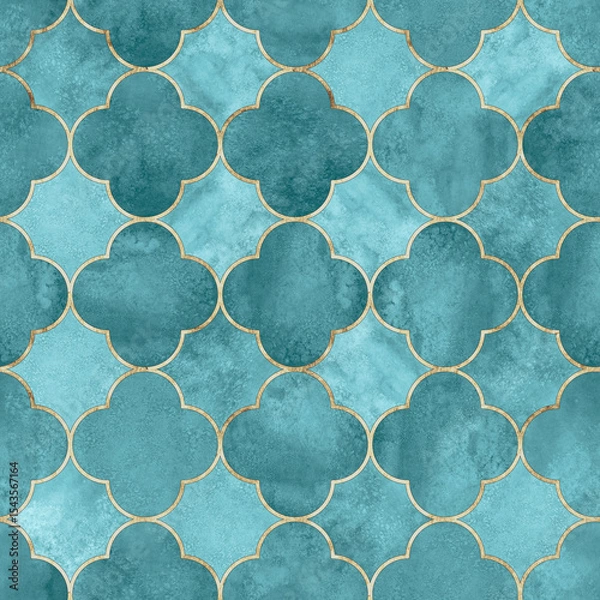 Obraz Watercolor gothic style clover leaf seamless pattern