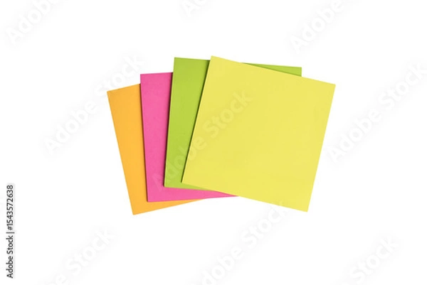Fototapeta colorful empty sticky notes isolated on white background. transparent png