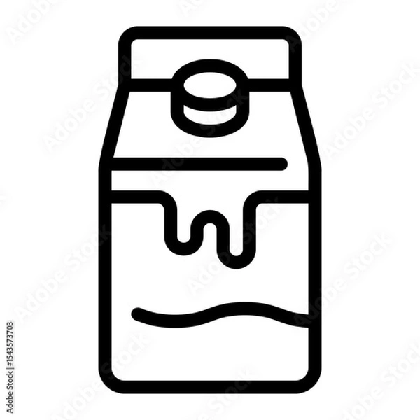 Obraz milk box line icon