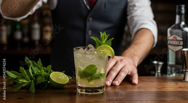 Fototapeta bartender preparing drink
