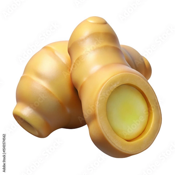 Obraz Two golden cream filled puffs isolated on transparent background