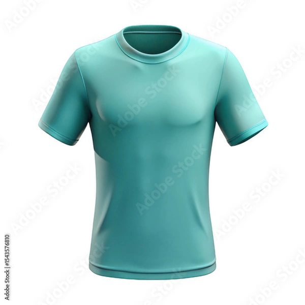 Obraz Teal short sleeve t shirt mockup isolated on transparent background