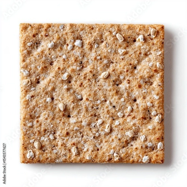 Fototapeta A close-up of a whole-wheat cracker with seeds and grains. It has a rustic, appetizing appearance
