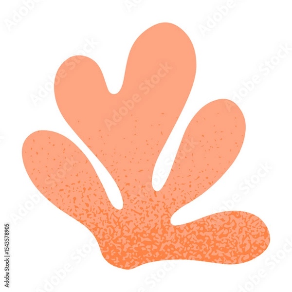 Fototapeta Coral ocean reef illustration.Underwater organic shape.Hand drawn graphic element in naive simple style for banners,smm,branding,packaging,covers,prints.Retro summer tropical symbol