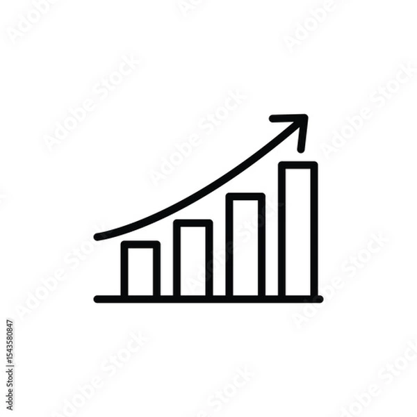 Fototapeta Simple line chart illustrating upward growth and progress.