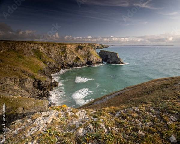 Obraz Bedruthan Steps from Park Head Evening Sunset
