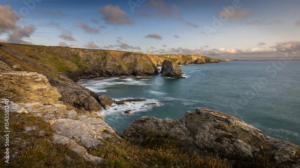 Obraz Bedruthan Steps from Park Head Evening Sunset

