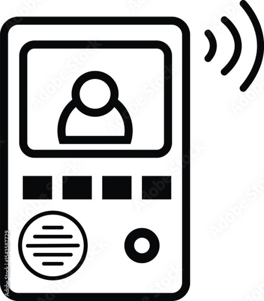 Obraz Intercom icon. Video intercom sign. Intercom device symbol. flat style.
