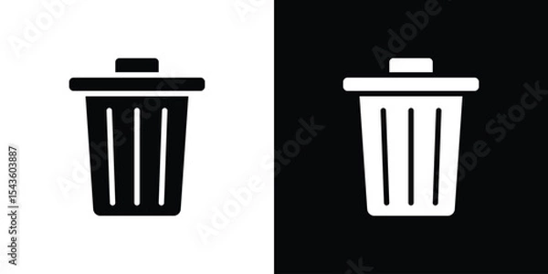 Fototapeta Bin icon collection. line stroke icon. EPS 10
