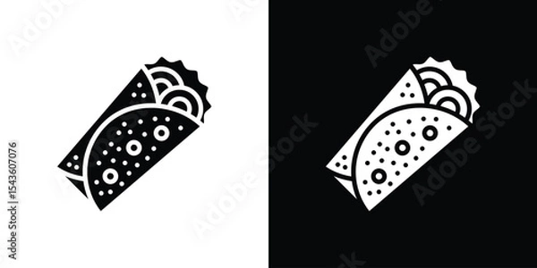 Fototapeta Burrito icon collection. line stroke icon. EPS 10