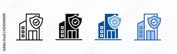Obraz Business Insurance icon sheet multiple style collection isolated vector