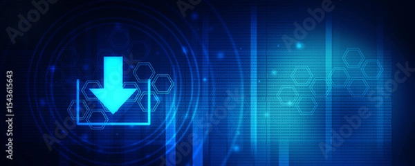 Fototapeta 
2d illustration uploading downloading arrow