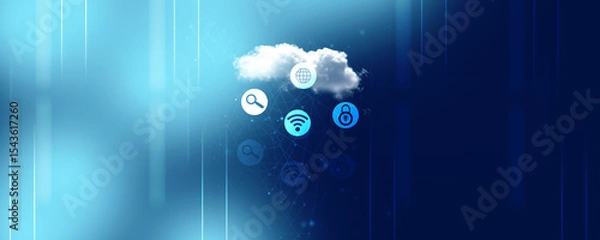 Fototapeta 2d illustration WIFI symbol search