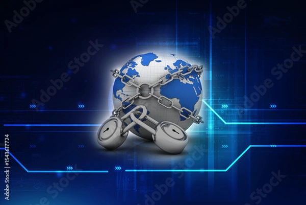 Fototapeta 3d rendering world protection concept