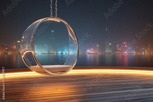 Fototapeta interior swing background swing hanging from the roof in different unique style and in different technological background 