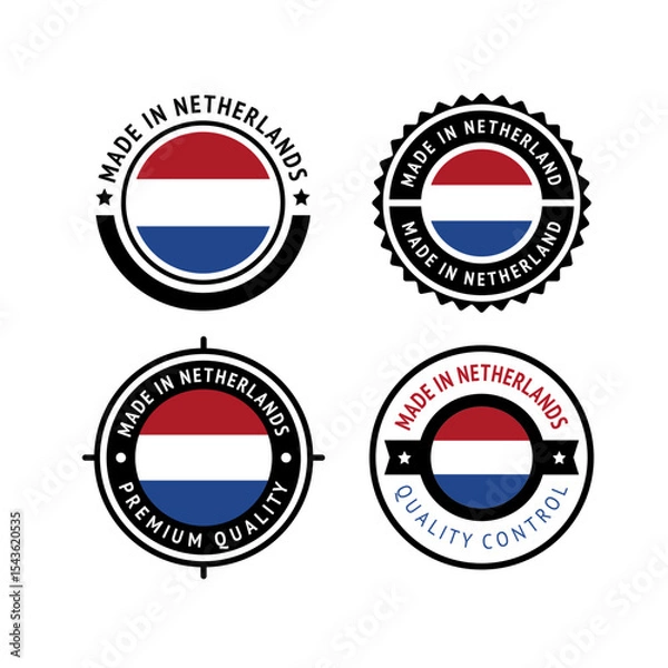 Fototapeta National flag of the Netherland, set flat icons