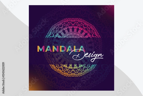 Fototapeta Creative colorful mandala design with lighting background. 