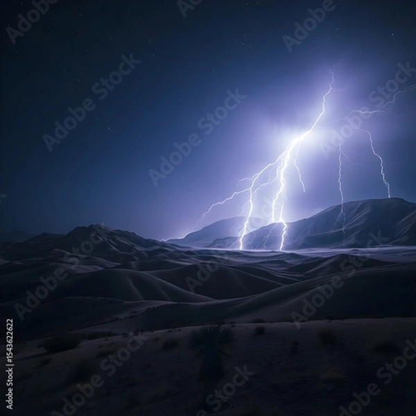 Obraz lightning in the mountains