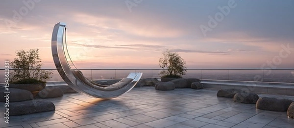 Fototapeta interior swing background swing hanging from the roof in different unique style and in different technological background 