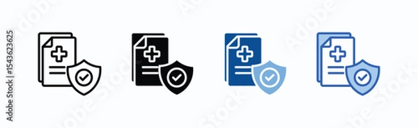 Obraz Medical Insurance icon sheet multiple style collection isolated vector