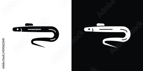Fototapeta eel icon collection. line stroke icon. EPS 10