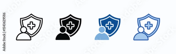 Obraz Health icon sheet multiple style collection isolated vector