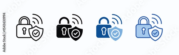 Obraz Anti Theft icon sheet multiple style collection isolated vector
