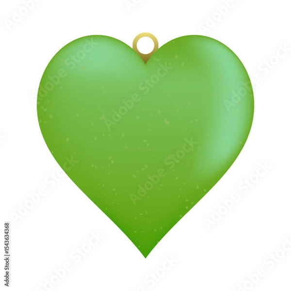 Obraz Christmas and New Year tree decoration in the form of a green heart. Vector illustration