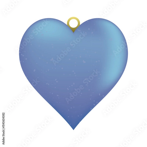 Obraz Christmas and New Year tree decoration in the form of a blue heart. Vector illustration