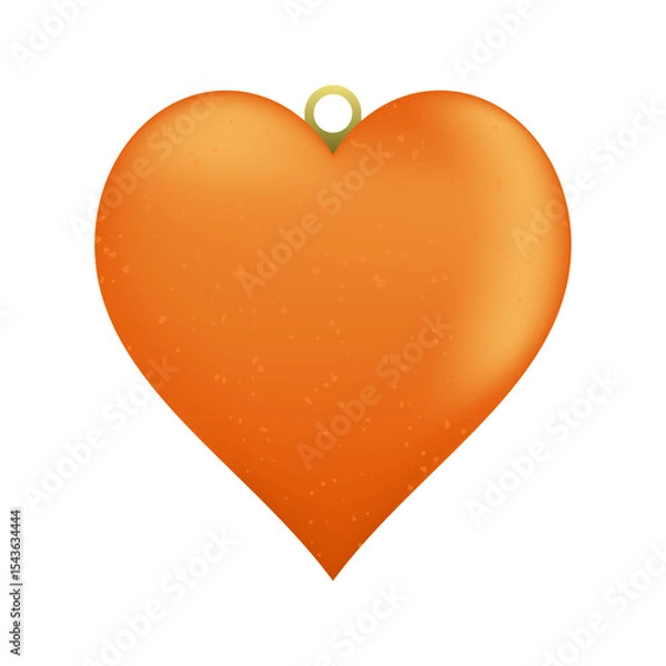 Obraz Christmas and New Year tree decoration in the form of a orange heart. Vector illustration