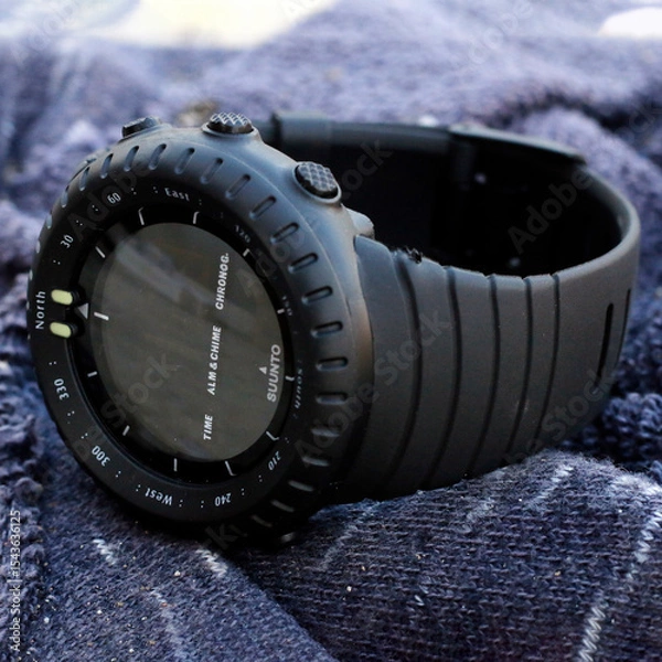 Obraz close up view of wrist watch smartwatch 