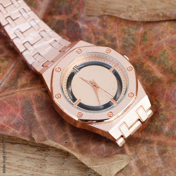 Obraz close up view of wrist watch smartwatch 