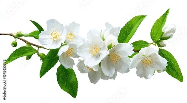 Obraz Delicate jasmine branch with blossoms