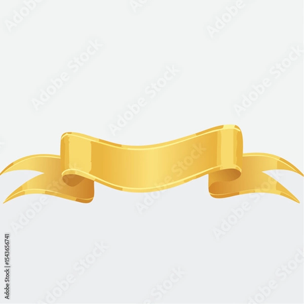 Fototapeta Golden Ribbon Banner: A glistening gold ribbon banner, perfect for conveying messages of achievement, awards, or celebratory themes. The flowing design adds a touch of elegance and prestige.
