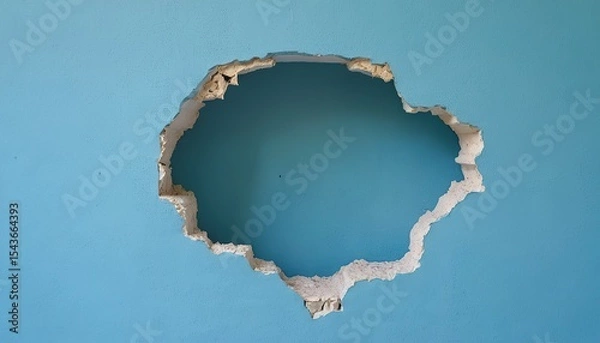Obraz Intriguing wall with unique hole offers glimpse into unknown mystery for social media post size
