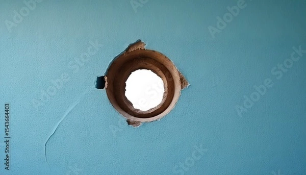 Obraz Intriguing wall with unique hole offers glimpse into unknown mystery for social media post size
