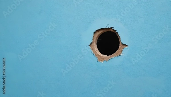 Obraz Intriguing wall with unique hole offers glimpse into unknown mystery for social media post size
