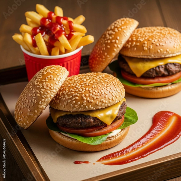 Obraz burger and fries