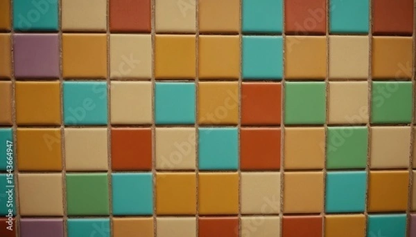 Obraz A mosaic of different colored squares
