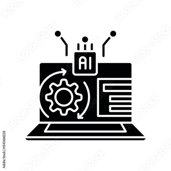 Fototapeta creation tests exam black flat icon for digital and print projects.