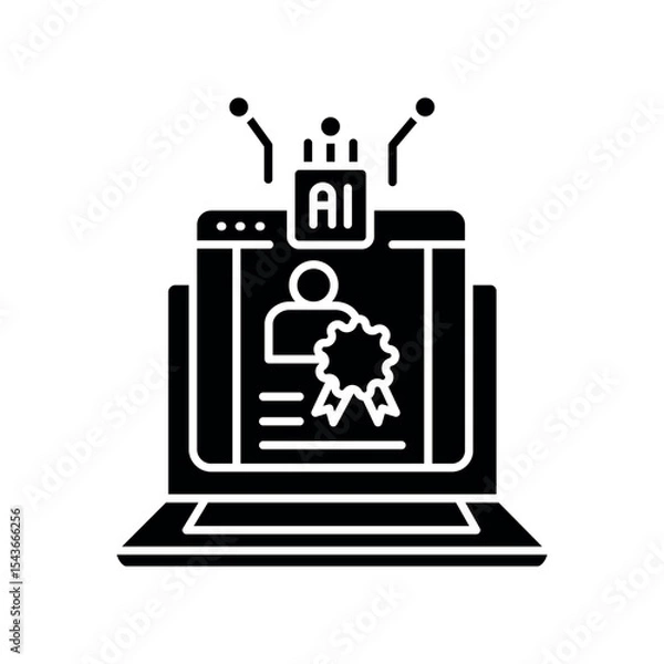 Fototapeta generation student resumes black flat icon for digital and print projects.