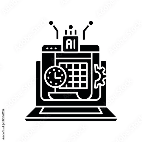 Fototapeta optimization class schedules black flat icon for digital and print projects.