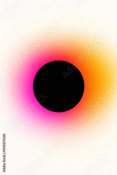 Fototapeta Colorful gradient circle with a black center creating vibrant visual effects