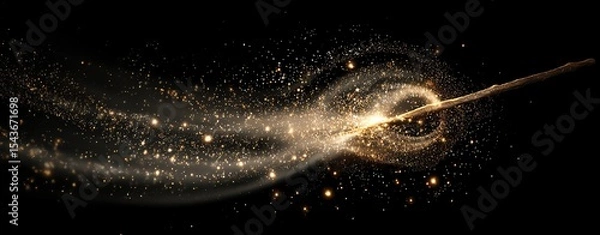 Obraz Abstract cosmic swirl with glowing particles.