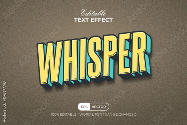 Fototapeta Whisper Editable Text Effect Vintage Style.