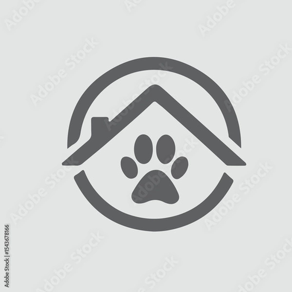 Obraz pet house logo design template vector illustration
